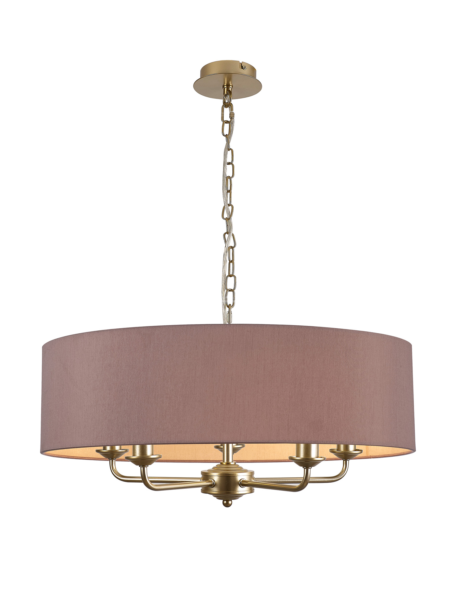 DK0957  Banyan 60cm 5 Light Pendant Champagne Gold; Taupe/Halo Gold